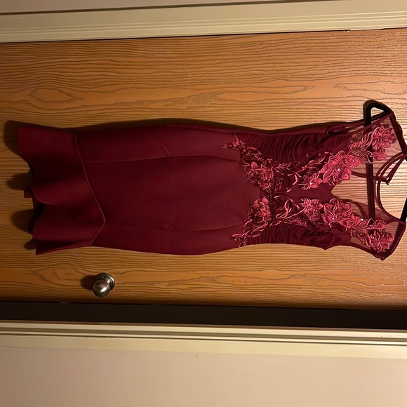 lipsy burgundy dress Giovana Halter Maxi Dress main image 1